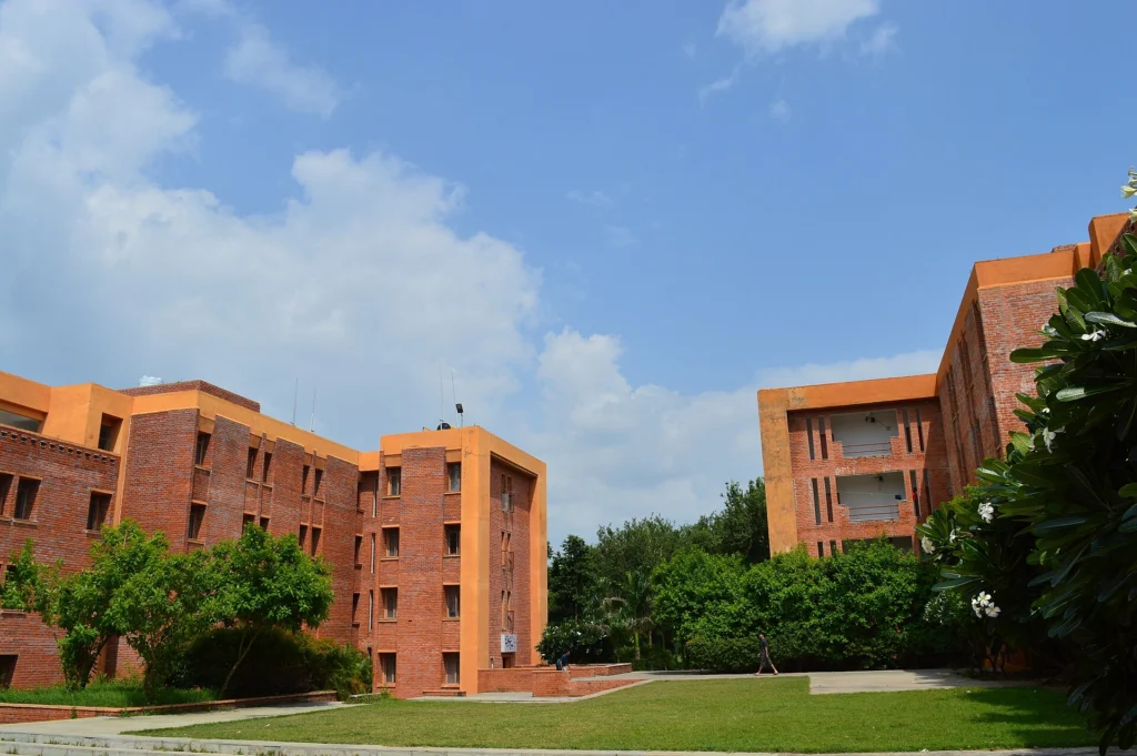 Brick hostel buildings on a university campus
